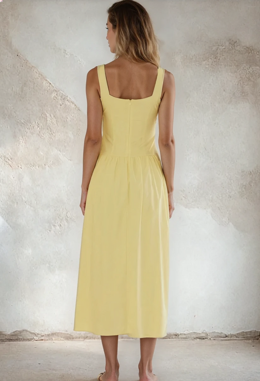 Atmos&Here Tara Drop Waist Poplin Midi Dress